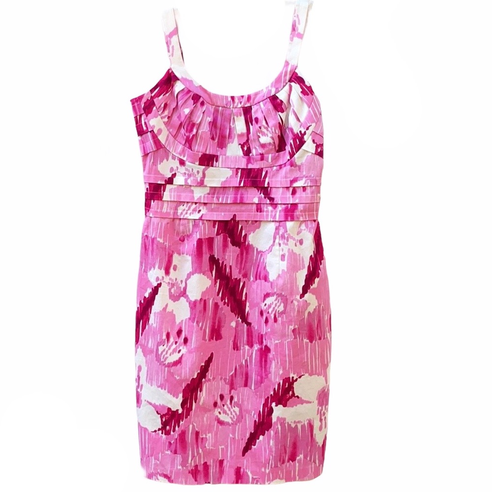 NWT Calvin Klein Womens size 6 pink pleated sleeveless spring floral party dress